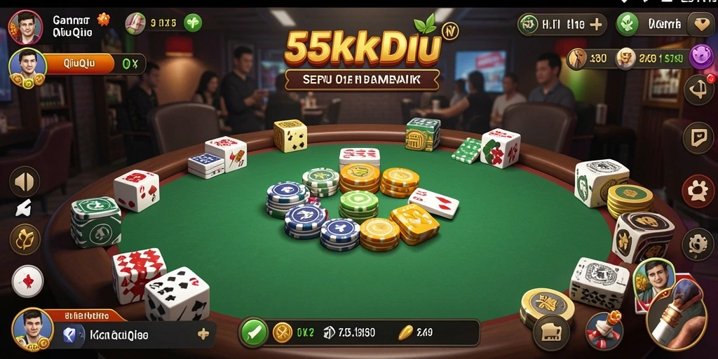 Tampilan gameplay QiuQiu yang seru dan kompetitif.