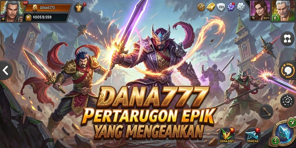 Tangkapan layar menampilkan aksi pertarungan intens dalam DANA777.
