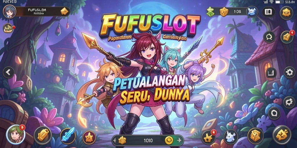 Gameplay FUFUSLOT menampilkan karakter anime yang kaya warna.