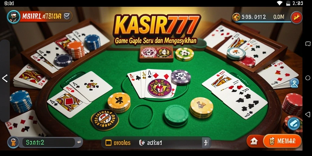Screenshot gameplay Gaple KASIR777 yang seru dan interaktif.