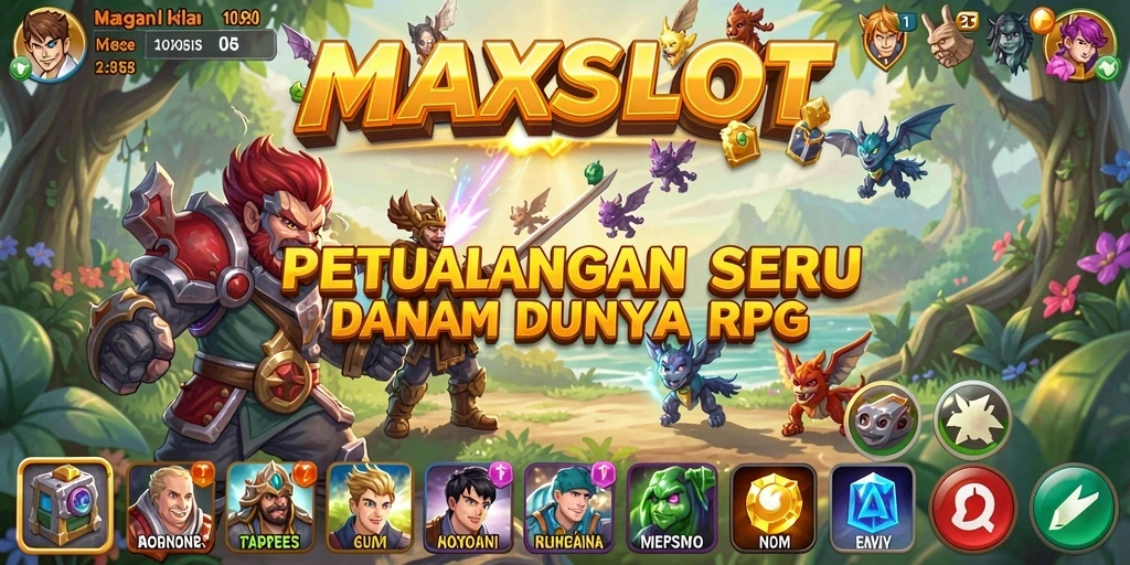 Screenshot MAXSLOT menampilkan petualangan epik dalam dunia RPG.