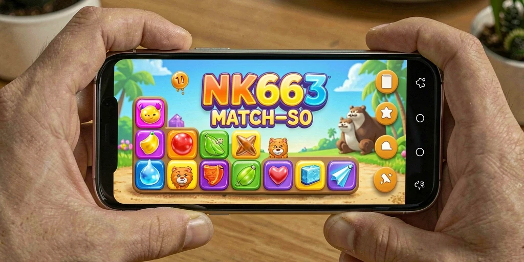 Tampilan gameplay NK666 dengan pencocokan item seru.
