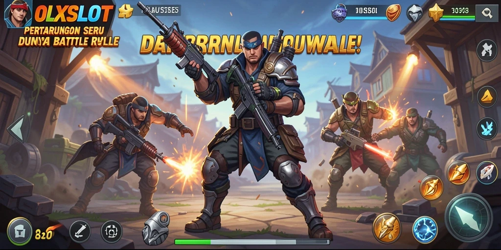 Gameplay menegangkan dalam OLXSLOT dengan aksi Battle Royale.