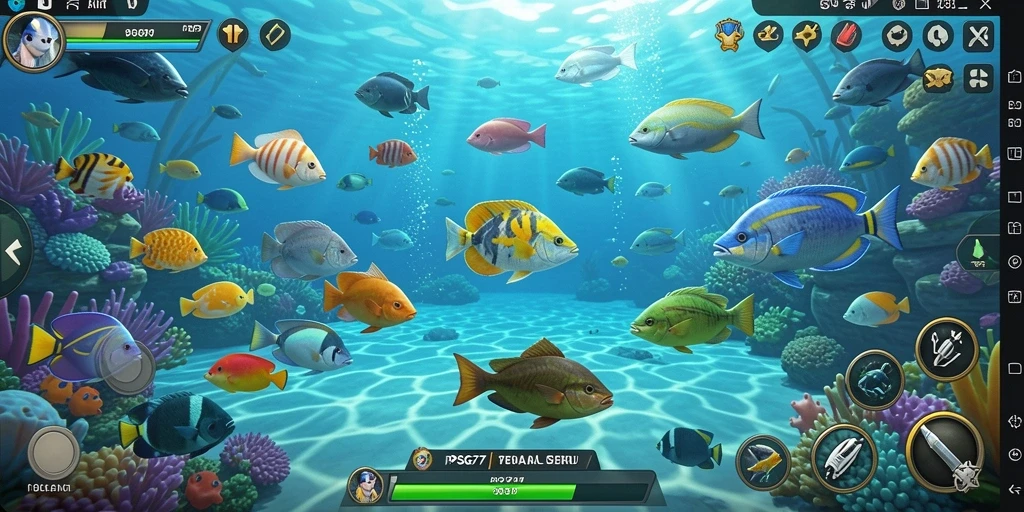 Tampilan gameplay Tembak Ikan yang seru dan menarik.