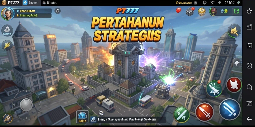 Tampilan gameplay PT777 yang mendebarkan dalam pertahanan menara.