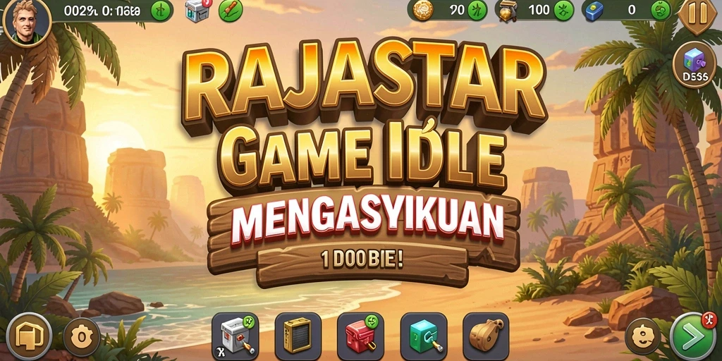 Tampilan gameplay RAJASTAR dengan karakter yang aktif dan penuh warna.