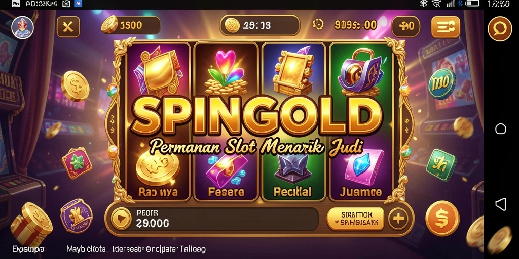 Screenshot gameplay SPINGOLD menampilkan kemenangan besar di slot.