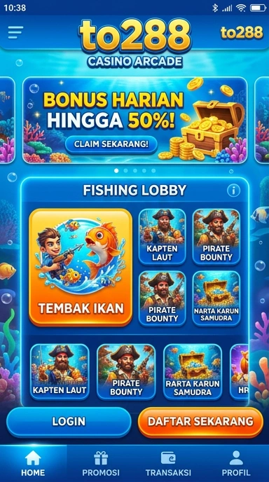 Tampilan utama aplikasi to288 yang modern dan intuitif.